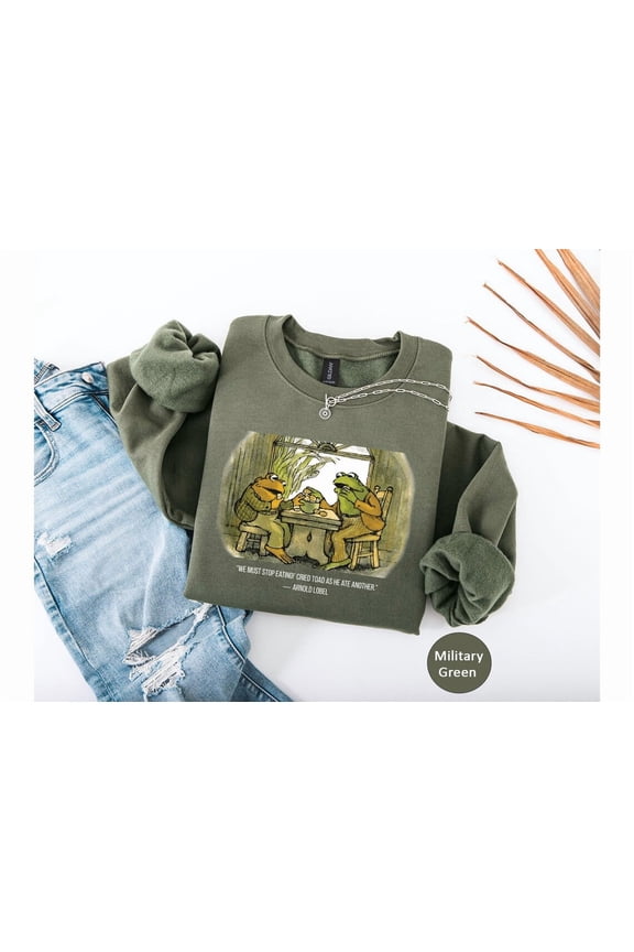 Frog And Toad Crewneck Sweatshirt, Frog And Toad Shirt, Vintage Classic Book Sweater, Retro Frogs Shirt, Cottagecore Sweater,Book Lover Gift Tshirt All Size S-5XL
