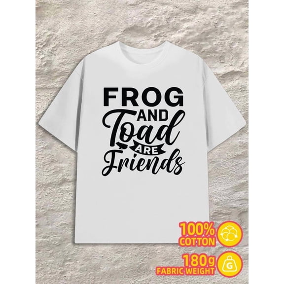 Frog and Toad Friends men 180G 100% Cotton white Trendy Unisex Shirt Graphic Tee tshirts Basic Unisex Shirt Short Sleeve tshirts Basic Unisex Shirt Crewneck tshirts