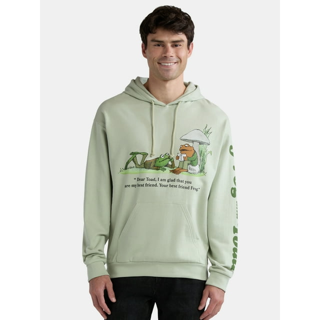 Frog and Toad Men's & Big Men's Best Friend Pullover Hoodie Sweatshirt, Sizes XS-3XL