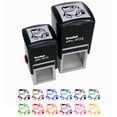thumbnail image 1 of Frog Toad Sitting and Staring Self-Inking Rubber Stamp Ink Stamper - Blue Ink - Small 1 Inch, 1 of 7