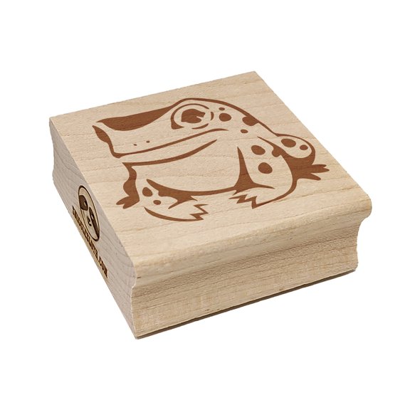 Frog Toad Sitting and Staring Square Rubber Stamp Stamping Scrapbooking Crafting - Small 1.25in