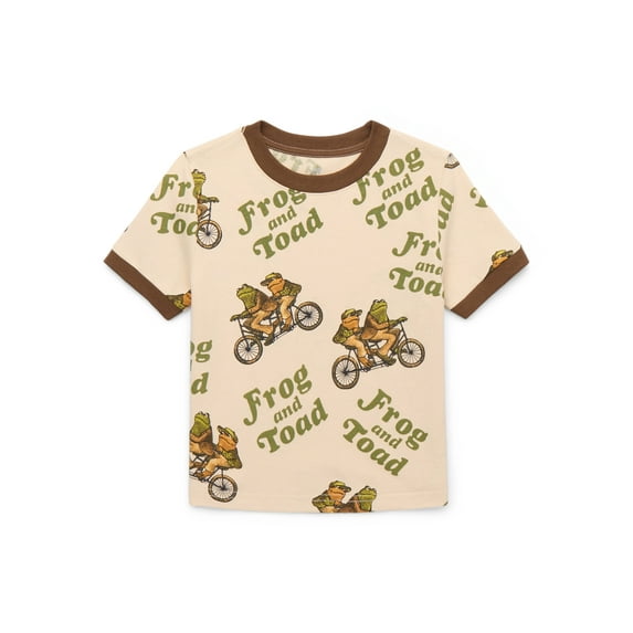 Frog & Toad Toddler Boys or Girls Short Sleeve Ringer Crewneck Tee, Sizes 12M-5T