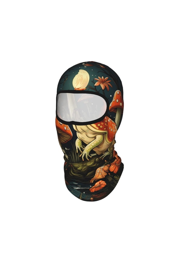 Frog Toads Mushroom Cool Unisex Balaclava Ski Mask Full Face Cover for Cold Weather & UV Protection, Breathable Cooling Helmet Liner