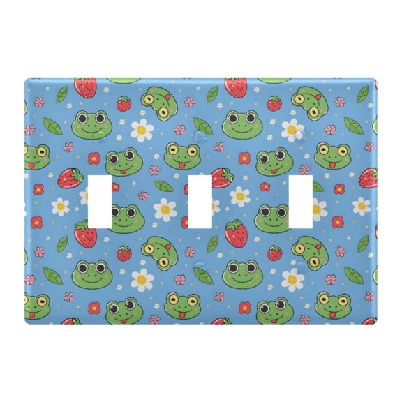 Frog Toggle Switch Wall Plate 3-Gang Unbreakable Durable PC Flush Fit Round Edge 4.48x6.37in