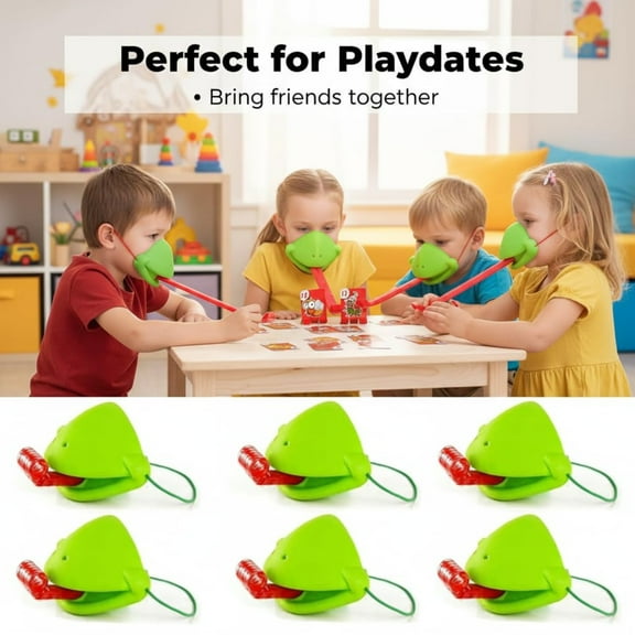 Frog Tongue Game, Chameleon Tongue Shooting Game with Insect Cardboard, Interactive Frogtongue Catch Game for Family & Party