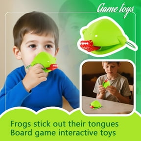 Frog Tongue Shooting Game, Lizard Party Blower Mask With Retractable Tongue, Competitive Card Challenge Toy For All Ages Family Party