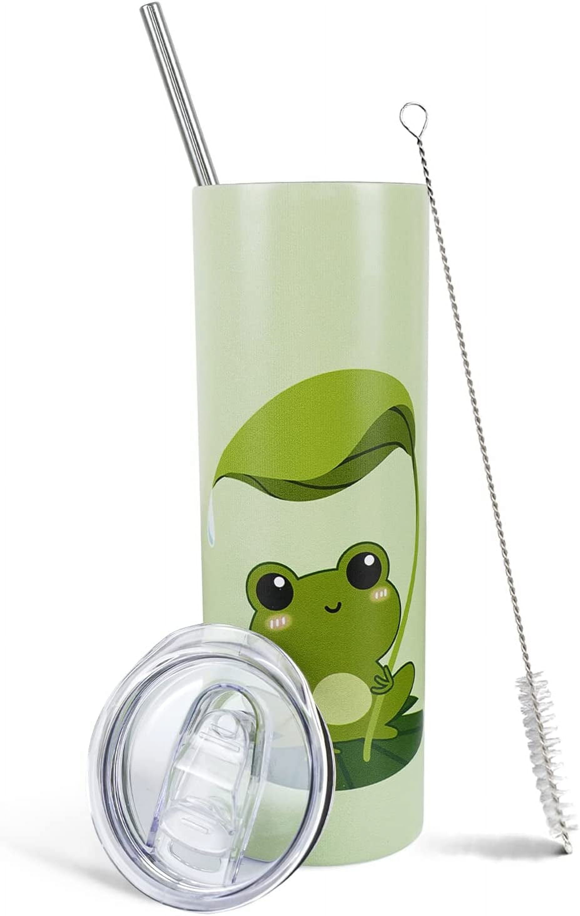 Frog Tumbler, Frog Gifts for Women/Frog Lovers, Frog Cup/Coffee Mug/Water  Bottle, Cute Coffee Tumbler/Mugs for Women,Unique Kawaii Frog  Stuff/Decor/Accessories/Things, 20 Oz Tumbler with Lid and Straw 