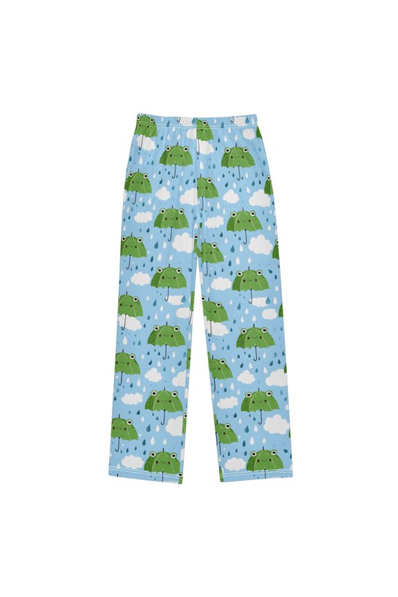 Frog Umbrella Pattern Pajama Pants Soft Lightweight Lounge Pants Bottoms Sleep Pants Warm Comfy