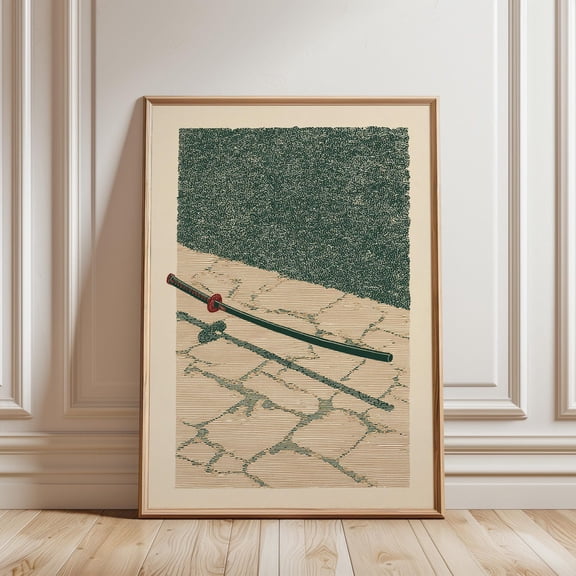 Frog On Unicycle Poster, Vintage Green Textured Illustration Art, Retro Artwork, Premium Print, Cozy Decor, Decorative Artwork For Contemporary Home Bedroom Apartment, Unframed Poster 8X10