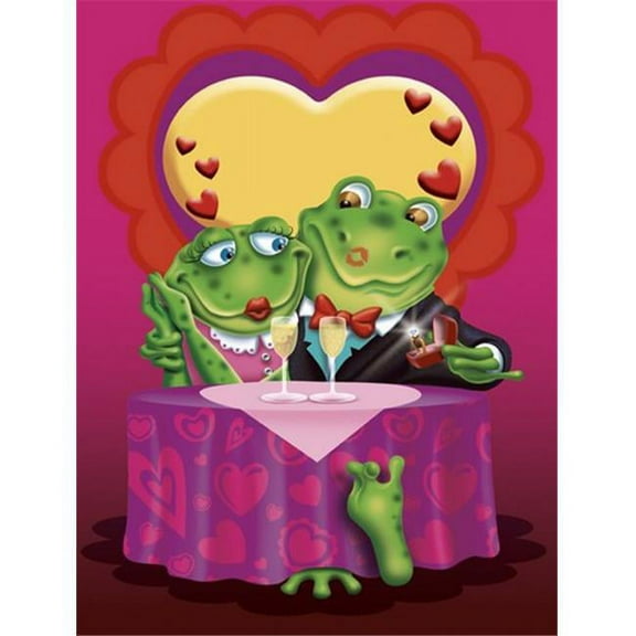 Frog Valentines Day Date Flag Canvas House Size