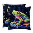 thumbnail image 1 of Frog Velvet Throw Pillow Covers Set of 2 - 16x16, 18x18, 20x20 Inches - Unique Patterns - Bed Pillow Inserts Included for Various Occasions, 1 of 1