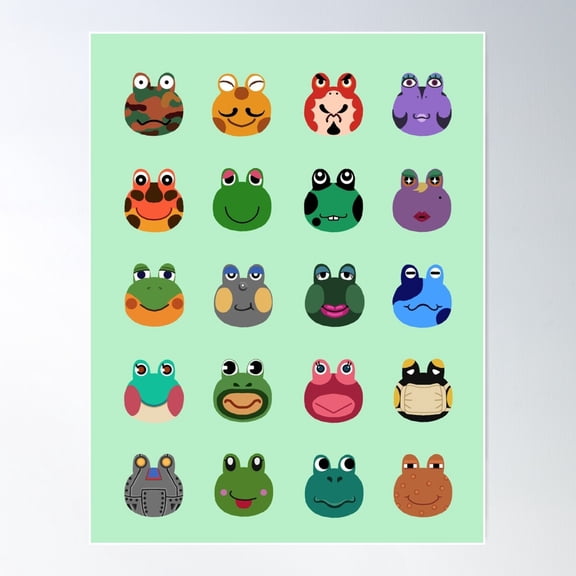 Frog Villagers Poster Wall Art, Modern Wall Decor For Living Room Bedroom, 8x12 UNFRAMED