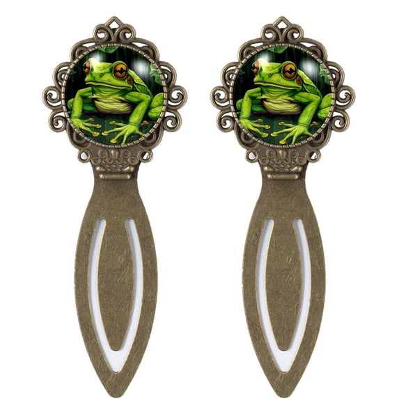 Frog Vintage Copper-Colored Lace Bookmarks: Stainless Steel Book Accessories and Reading Accessories - Set of 2