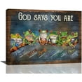 thumbnail image 1 of Frog Wall Art Wall Decor Funny Frog Pictures Canvas Print Painting God Says You Are Modern Home Framed Artwork For Living Room Bathroom Bedroom 12"X16", 1 of 6