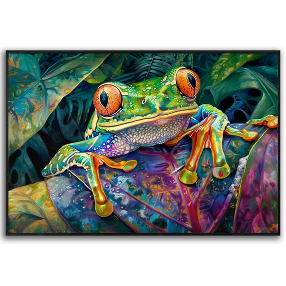 Frog Wall Art Frog Wall Decor Frog Canvas Art For Livingroom Bedroom Office