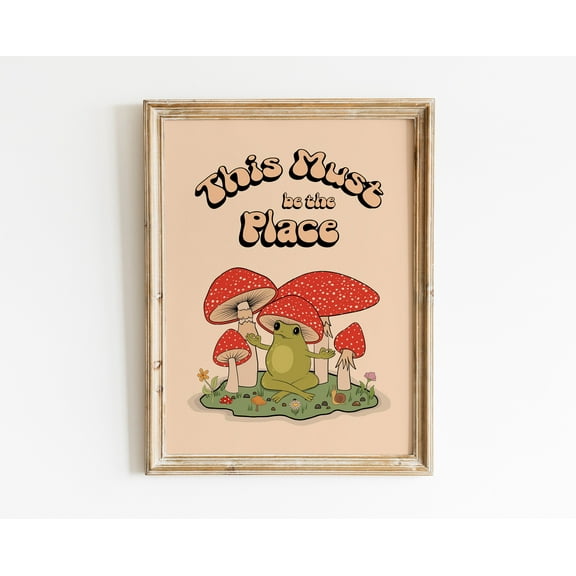 Frog Wall Decor, Aesthetic Room Decor, 70s Poster, Groovy Wall Art, Cute Frog Gifts, Retro Wall Art,Painting Art, Dining Room Wall Decor Ideas, Art Deco Frameless 8x10inch