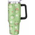 thumbnail image 1 of Frog Water Bottle Spill Proof Tumbler with Handle and Straw Lid Double Wall Insulated Stainless Steel Tumbler Coffee Mug Gift for Men Women Travel Cup for Car (Play, 40OZ), 1 of 3
