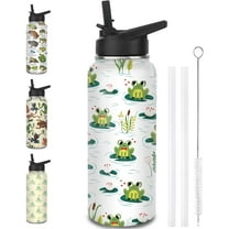 Frog Water Bottles with Straw, 32 Oz Insulated Stainless Steel Tumbler Cup Mug Frog Gifts for Women Girls Frog Lovers