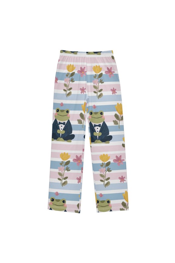 Frog Wearing A Tuxedo Pattern Pajama Pants Soft Lightweight Lounge Pants Bottoms Sleep Pants Warm Comfy