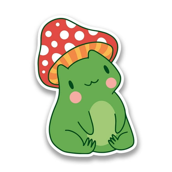 Frog With Mushroom Helmet Sticker -Smartprints Designs, Vinyl Sticker