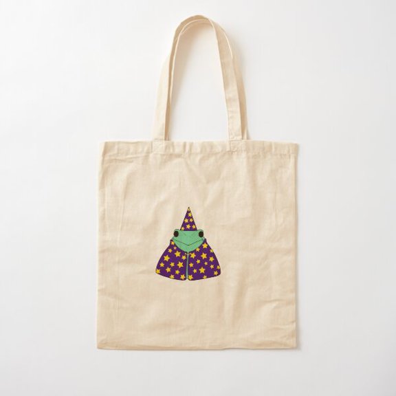 Frog Wizard Style 02 Canvas Tote Bags, Reusable Shopping Bag