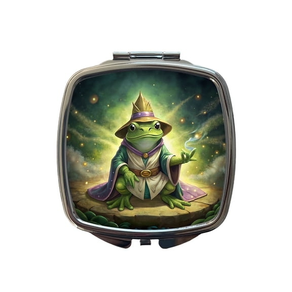 Frog Wizard Travel Makeup Handbag Purse Small Pocket Compact Mirror