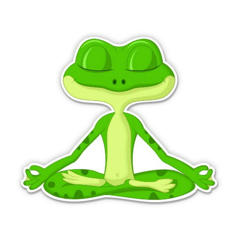 3 Yoga Frog Vinyl Sticker