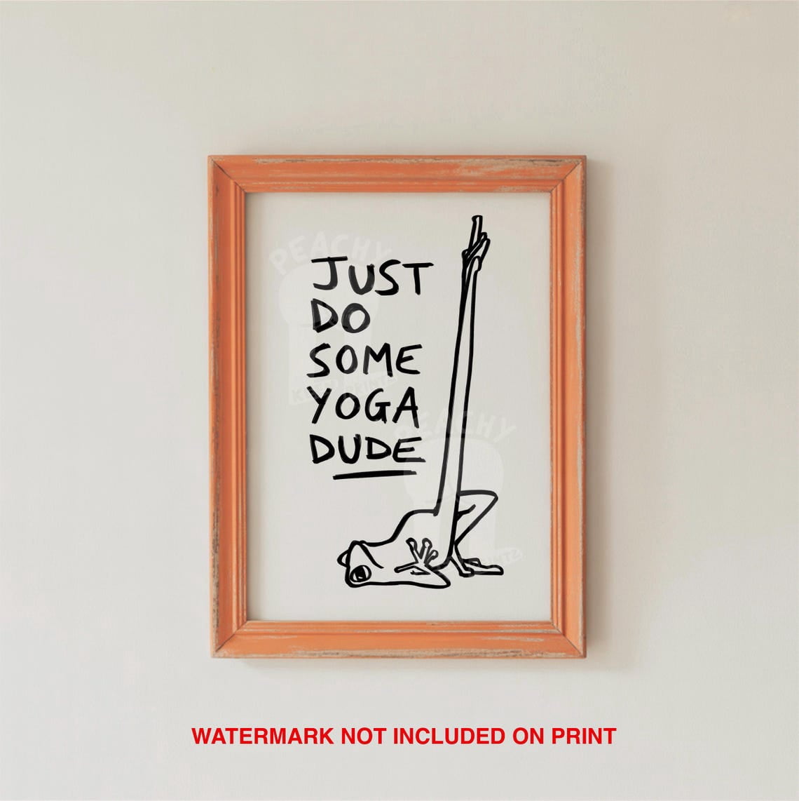 Frog Yoga Pose Wall Art Print, Living Room, Gallery Wall, Home And ...