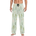 thumbnail image 1 of Frog and Flowers Men's Lightweight Pajama Bottoms Stretch Elastic Waist Side Pockets Spring Fall, 1 of 7