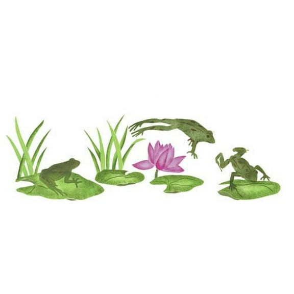 Frog and Lily Pads Wall Stencil SKU #2627 by Designer Stencils