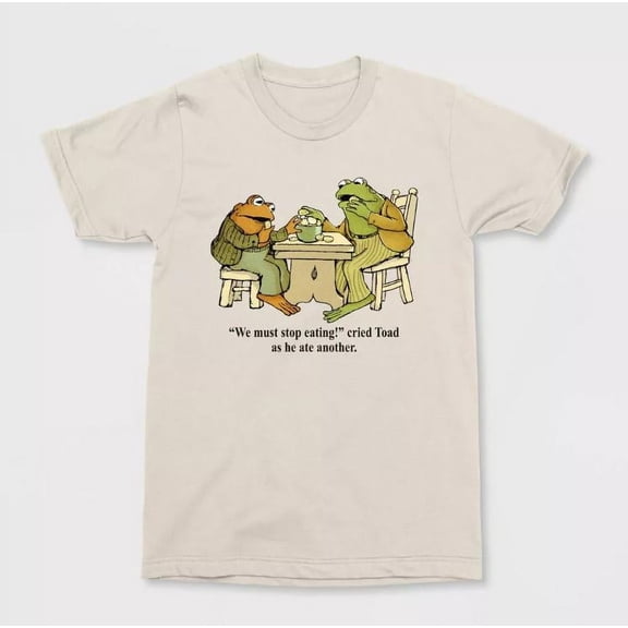 Frog and Toad Short Sleeve Graphic, Funny, Cute, Gift for Friend, Gift for Him/her Unisex Comfort Tee T Shirt, Color: Sand, Size: M