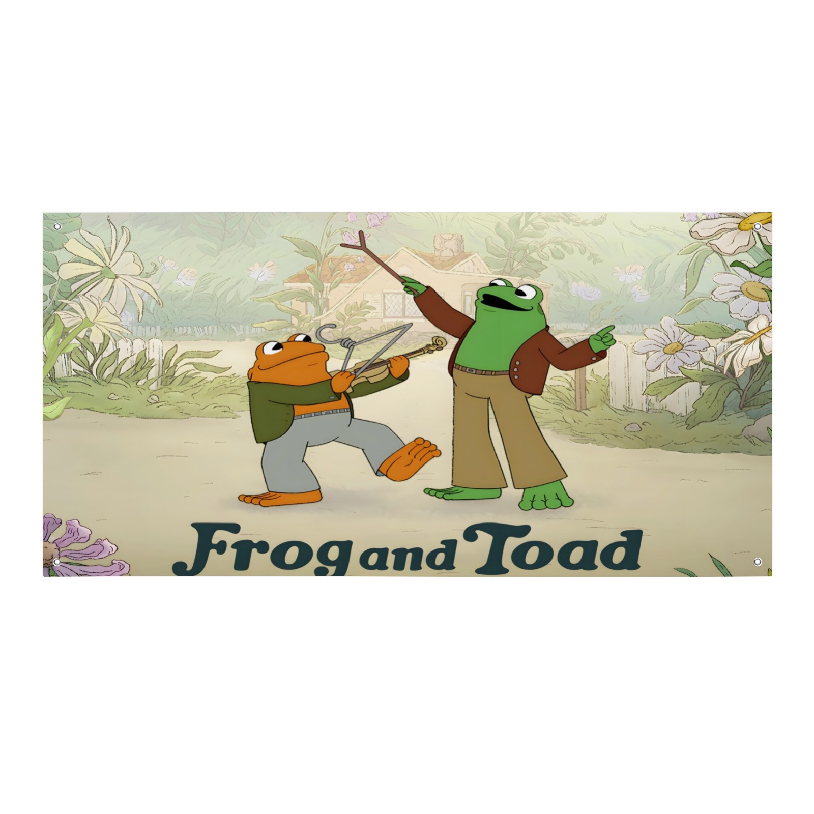 Frog and Toad-Theme Backdrops Banner Birthday Party Decor Supplies Personalized Party Backdrop Decoration,5x3ft（150x90cm）