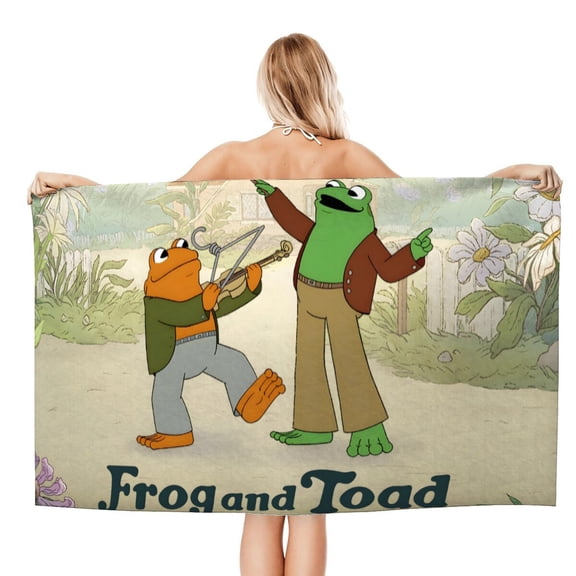 Frog and Toad-theme Gifts Quick-dry Beach Towel for Women Girl Birthday Inspired Fan Bath Outdoor Music Lover30.7 x 71in78 X 180 CM