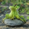 thumbnail image 1 of Frog decor Resin Garden Statue Decorative Frog Figurine, Resin Garden Ornament, Booknook Statue, Car Dashboard Decor with Mushroom Accent C, 1 of 2