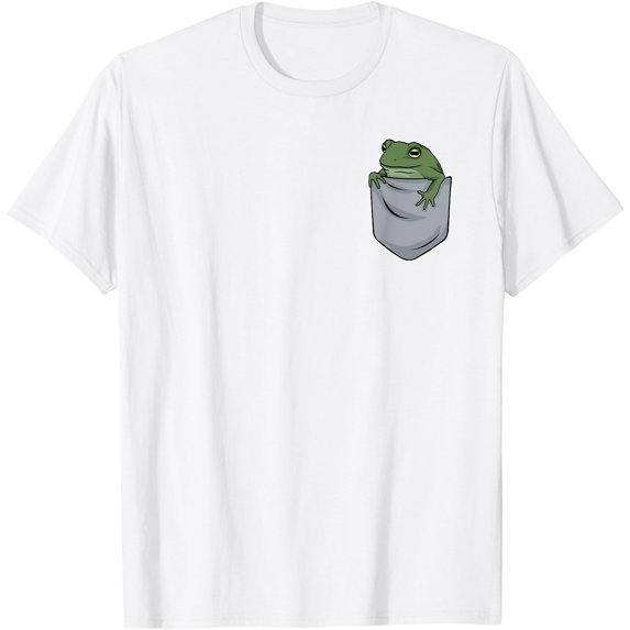 Frog in left chest pocket (graphic) Unisex T-Shirt for Men Women Kids