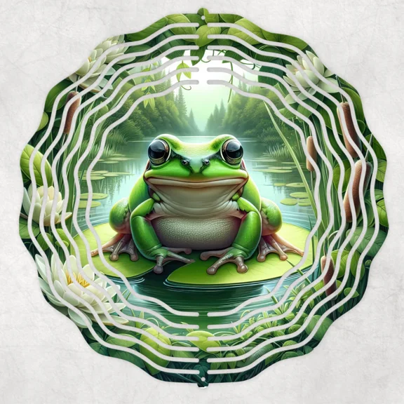 Frog on Lily Pad 10" Wind Spinner