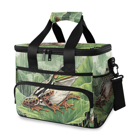 Frog on Lily Pad Insulated Lunch Bag 15L Cooler Box for Women Men Work Camping Beach Travel