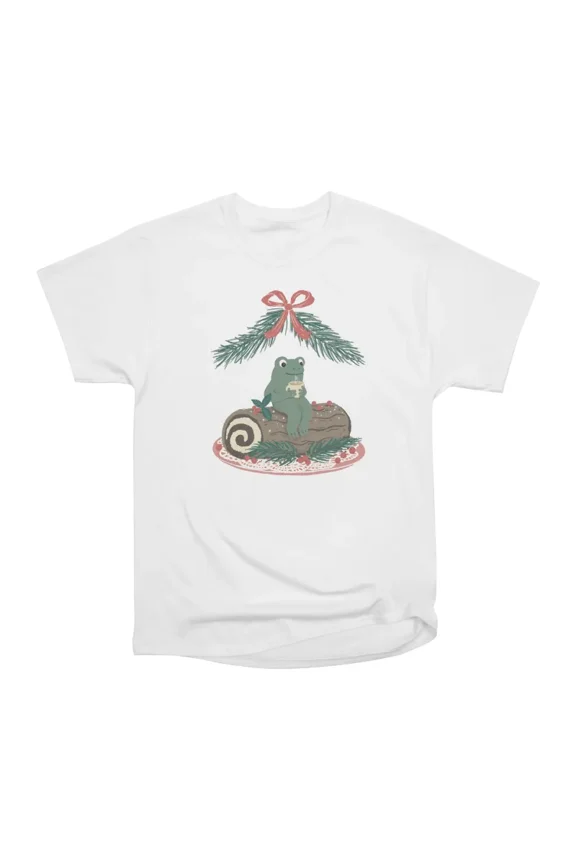 Frog on a Log with a Nog T-Shirt Tee Gift For Him Merch For Her Apparel For Friend