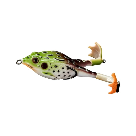 Frog-shaped Surface Soft Lure for Bass Fishing - Realistic Frog Design with Double Propellers, Durable Soft Plastic Material - Ideal for Freshwater Fishing, Anglers, Fishing Enthusiasts