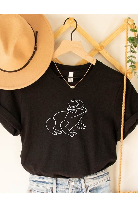 Frog with Cowboy Hat Shirt, Frog Lovers, Flog Lovely Shirt, Cute Frog Shirt, Mother's Day Gift, Her, Animation Gift Shirt TSHIRT All Size S-5XL