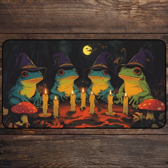 Frog wizard Wizard Meme TCG Commander Funny Deskmat with zones, 40 x 80 cm