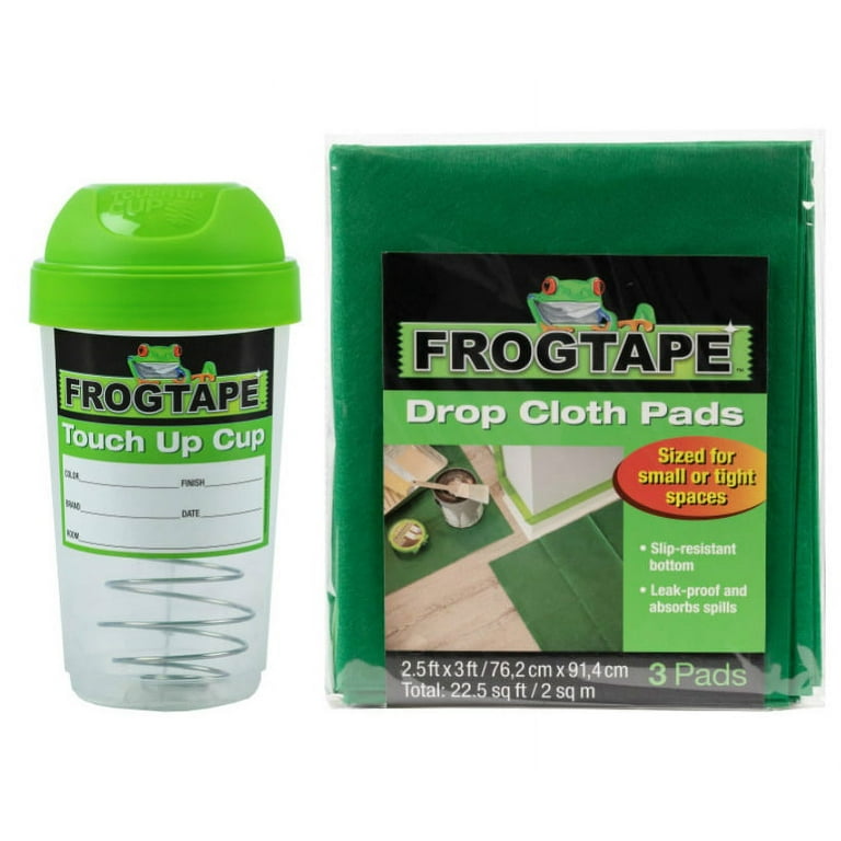 FrogTape Paint Storage and Touch up Cup, 12 oz., and Drop Cloth