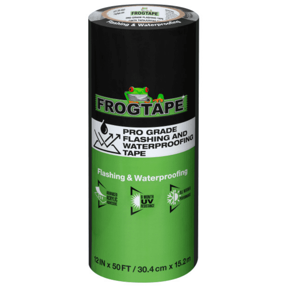 FrogTape Pro Grade Flashing & Waterproofing Tape (105727): 12 in. x 50 ft. (Black)