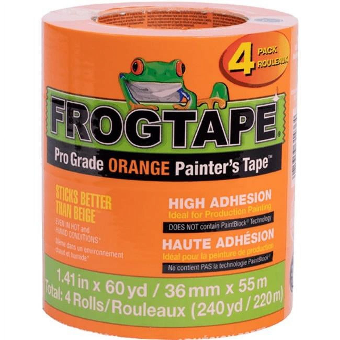 FrogTape Pro Grade Orange 1.41 in. x 60 yd. Painter’s Tape, 4 Pack ...