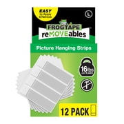 FrogTape reMOVEables Large White Picture Hanging Strips, 12 Pairs or 24 Mounting Strips Total