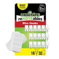 thumbnail image 1 of FrogTape reMOVEables Medium White Wire Hooks, 16 Hooks and 32 Adhesive Strips, 1 of 8