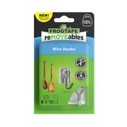 FrogTape reMOVEables Small Clear Wire Hooks, 9 Hooks and 12 Adhesive Strips
