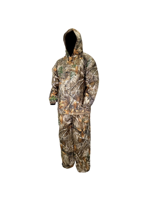 All-Purpose Rain Suit for Men, Waterproof Bi-Laminate Camo Pants & Jacket, Realtree Edge, Size XL/2X