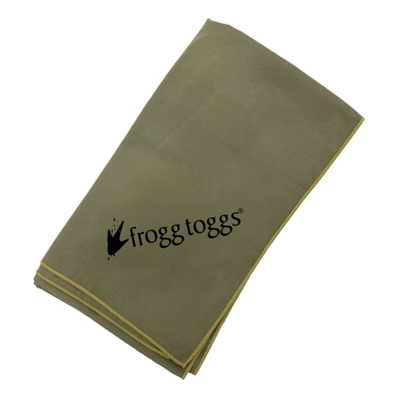Frogg Toggs Camp Beach Towel, Soft and Absorbent Microfiber Towel with Zippered Bag, 35” x 62”, OD Green