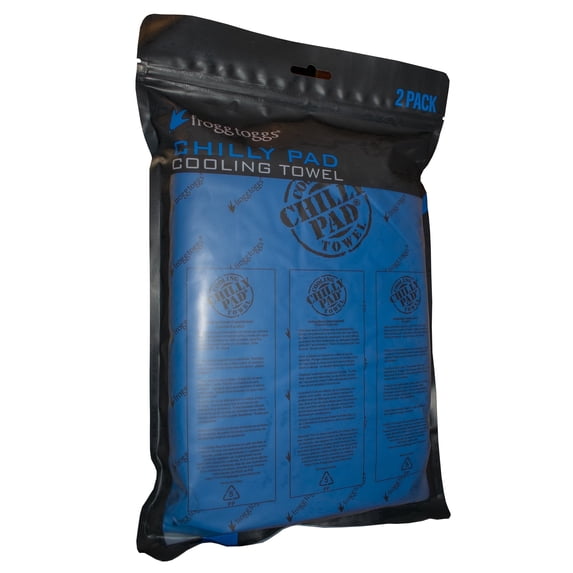 Frogg Toggs Chilly Pad Cooling Towel, Hyper-Evaporative Towels for Gym, Blue, 2-Pack